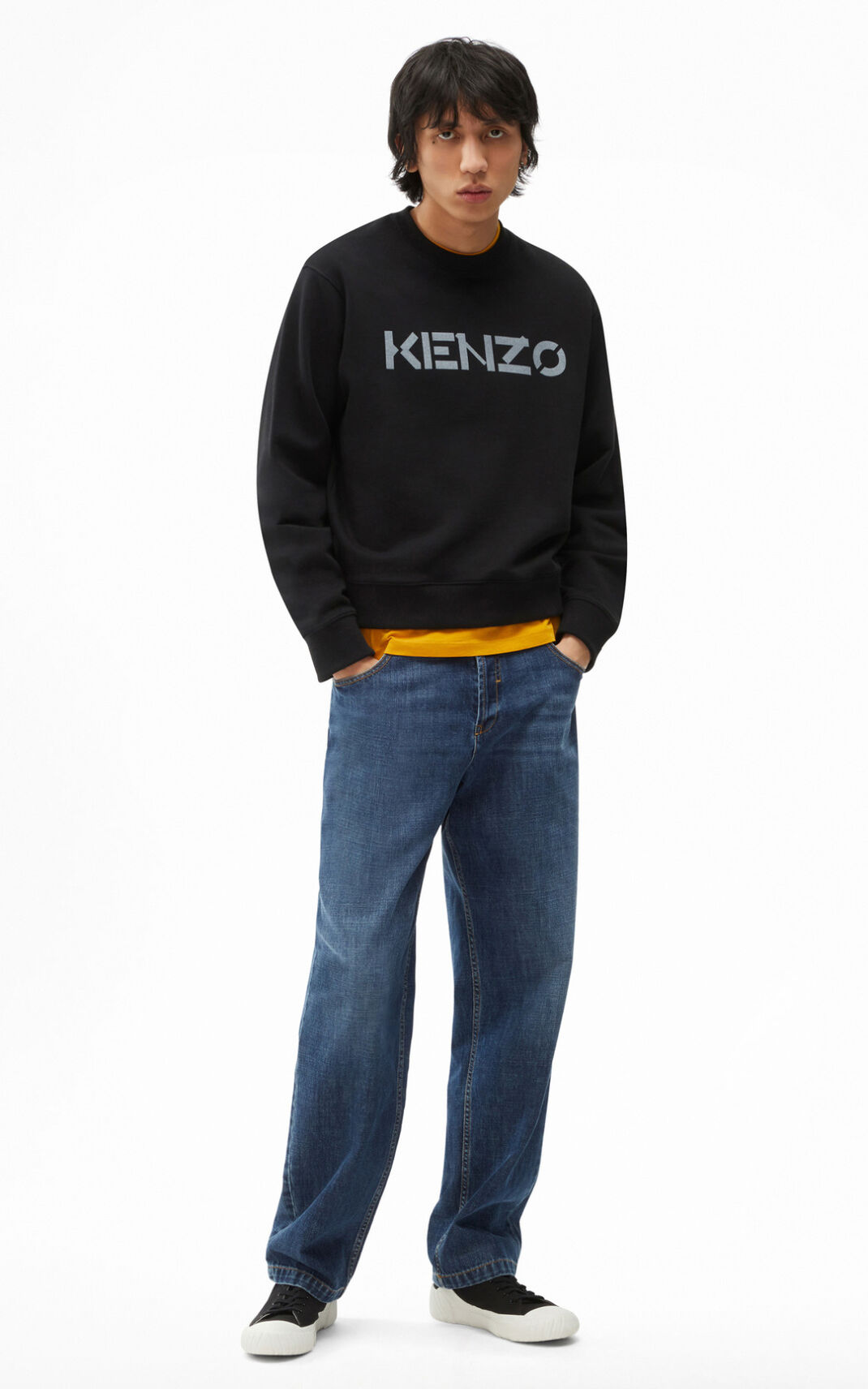 Kenzo Logo φούτερ ανδρικα μαυρα | GR099115